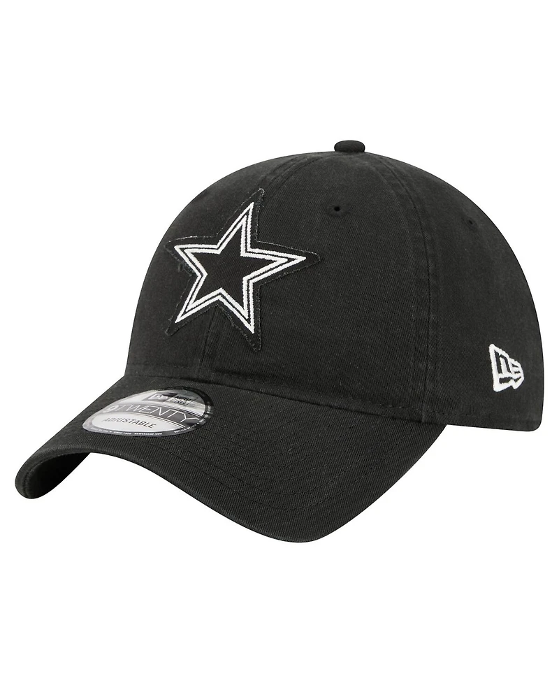New Era Men's Black Dallas Cowboys Stamp 9TWENTY Adjustable Hat