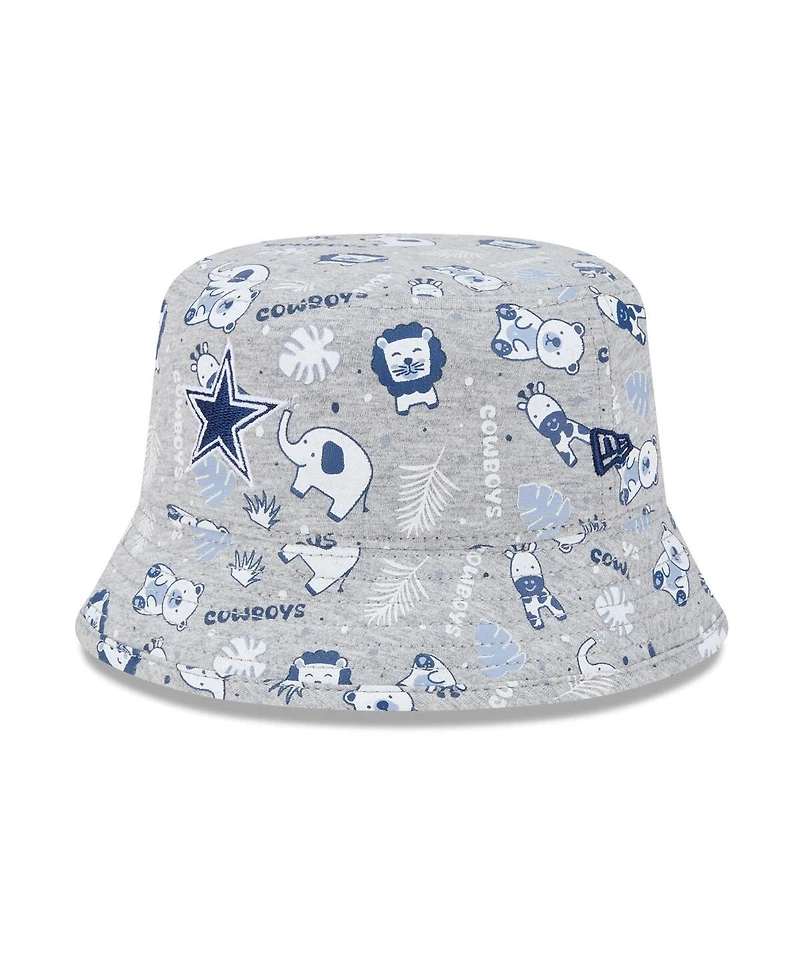 New Era Baby Boys and Girls Gray Dallas Cowboys Animal Bucket Hat