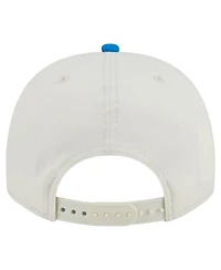 New Era Men's Cream/Blue Detroit Lions Chainstitch A-Frame 9FIFTY Adjustable Hat