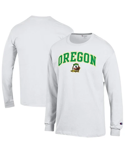 Champion Men's White Oregon Ducks Arch Over Logo Long Sleeve T-Shirt