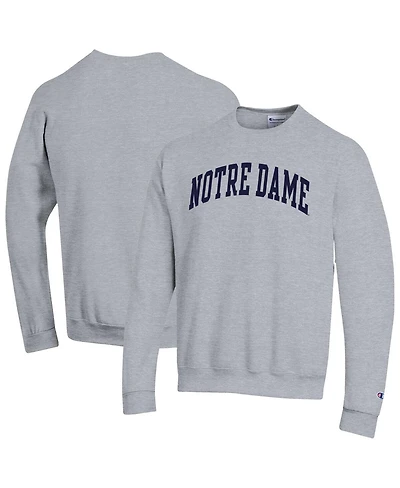 Champion Men's Heather Gray Notre Dame Fighting Irish Basic Arch Fleece Pullover Sweatshirt
