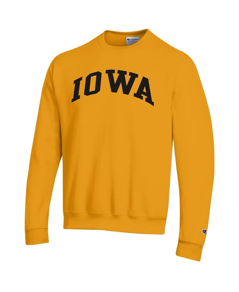 Champion Men's Gold Iowa Hawkeyes Basic Arch Fleece Pullover Sweatshirt