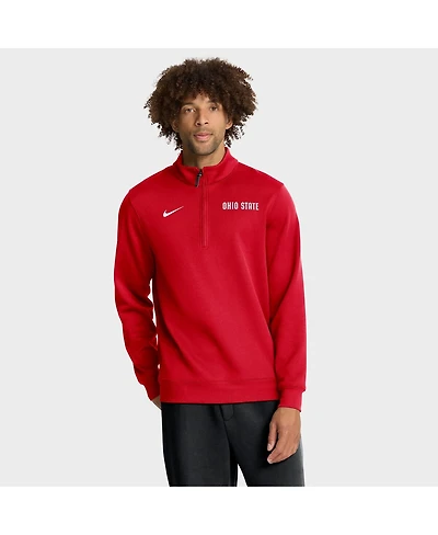 Nike Men's Scarlet Ohio State Buckeyes 2025 Coaches Premium Dri-fit Half-Zip Pullover Hoodie