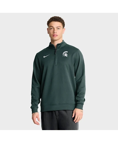Nike Men's Green Michigan State Spartans 2025 Coaches Premium Dri-fit Half-Zip Pullover Hoodie