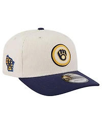 New Era Men's Cream/Navy Milwaukee Brewers Loyal 9SEVENTY Adjustable Hat