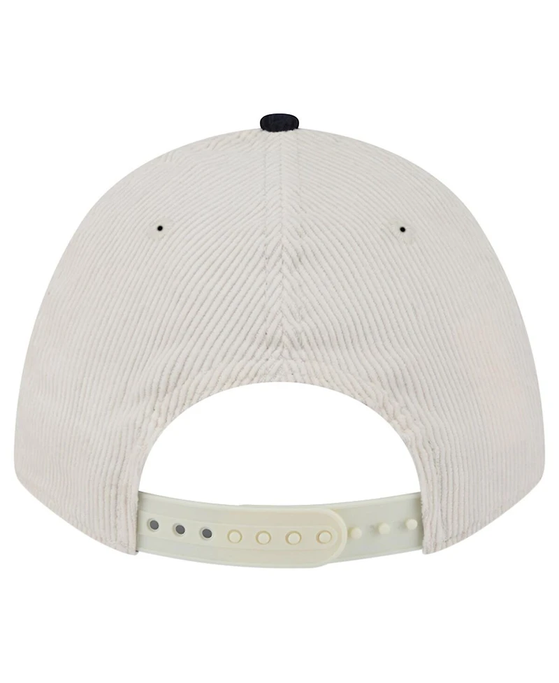 New Era Men's Cream/Navy Houston Texans Two-Tone Sided Corduroy 9FORTY A-Frame Adjustable Hat