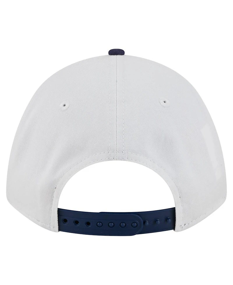 New Era Men's White/Navy Ole Miss Rebels Arch Two-Tone Rope 9FORTY A-Frame M-Crown Adjustable Hat