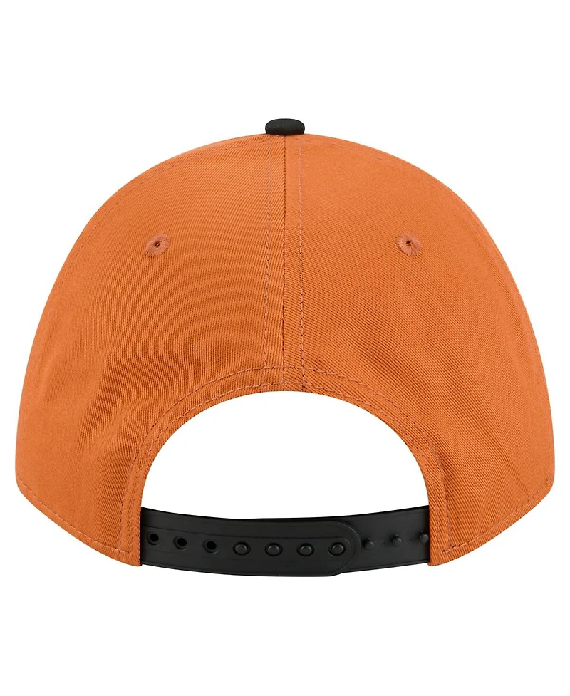 New Era Men's Texas Orange/Black Texas Longhorns Arch Two-Tone Rope 9FORTY A-Frame M-Crown Adjustable Hat