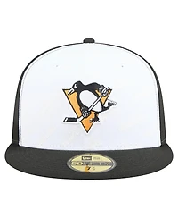 New Era Men's White/Black Pittsburgh Penguins Repeat Two-Tone 59FIFTY Fitted Hat