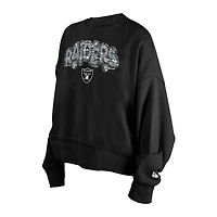 New Era Girl's Black Las Vegas Raiders Flip Sequin Sweatshirt