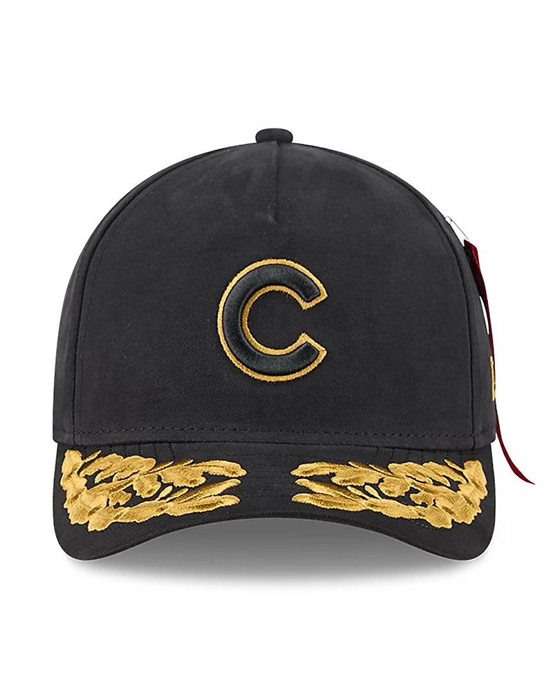 New Era Men's Black Chicago Cubs A-Frame 9FORTY Adjustable Hat