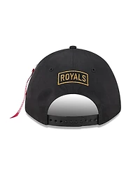 New Era Men's Black Kansas City Royals A-Frame 9FORTY Adjustable Hat