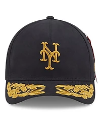 New Era Men's Black New York Mets A-Frame 9FORTY Adjustable Hat