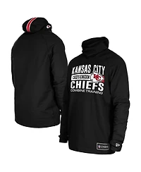 New Era Men's Black Kansas City Chiefs Functional Fandom Balaclava Helmet Stripe Tri-Blend Hoodie