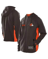 New Era Men's Brown Cleveland Browns Combine Authentic Raglan Scuba Full-Zip Hoodie