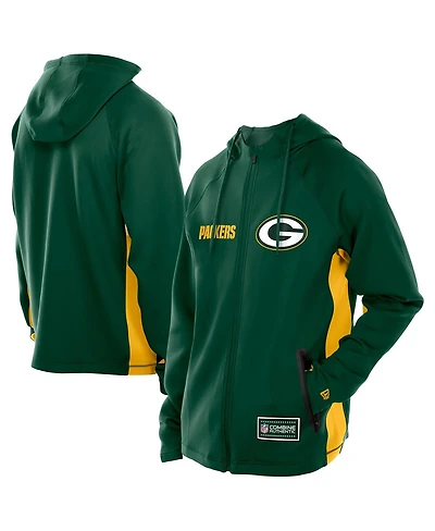 New Era Men's Green Bay Packers Combine Authentic Raglan Scuba Full-Zip Hoodie