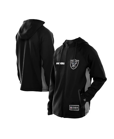 New Era Men's Black Las Vegas Raiders Combine Authentic Raglan Scuba Full-Zip Hoodie