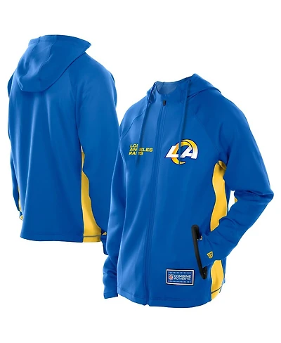 New Era Men's Royal Los Angeles Rams Combine Authentic Raglan Scuba Full-Zip Hoodie