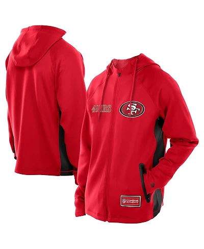 New Era Men's Scarlet San Francisco 49ers Combine Authentic Raglan Scuba Full-Zip Hoodie