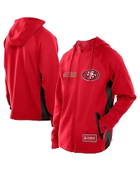 New Era Men's Scarlet San Francisco 49ers Combine Authentic Raglan Scuba Full-Zip Hoodie