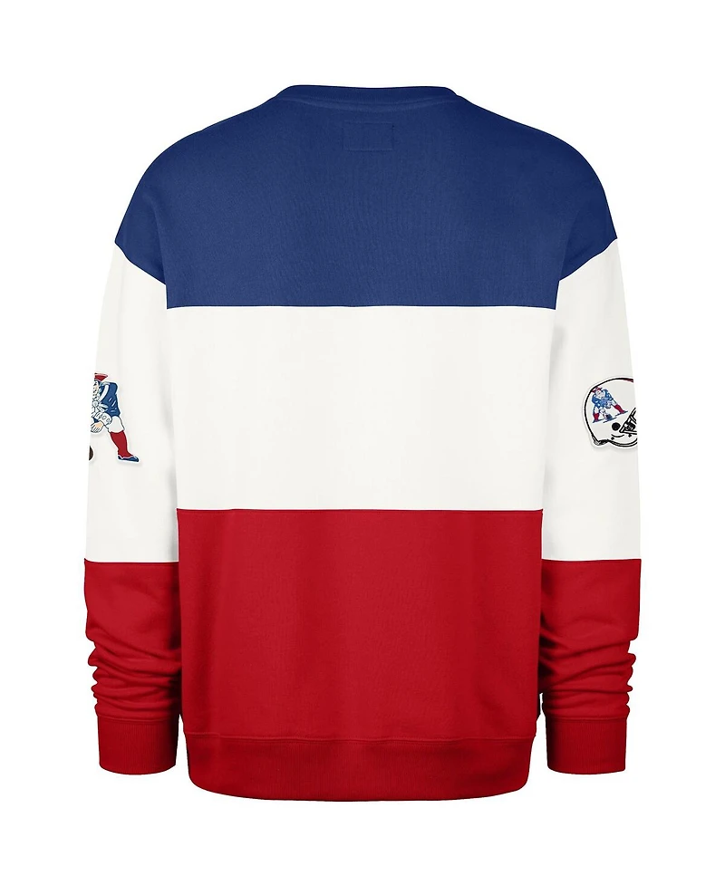 '47 Brand Men's Royal/Red New England Patriots Throwback Breeze Maximalist Sweatshirt