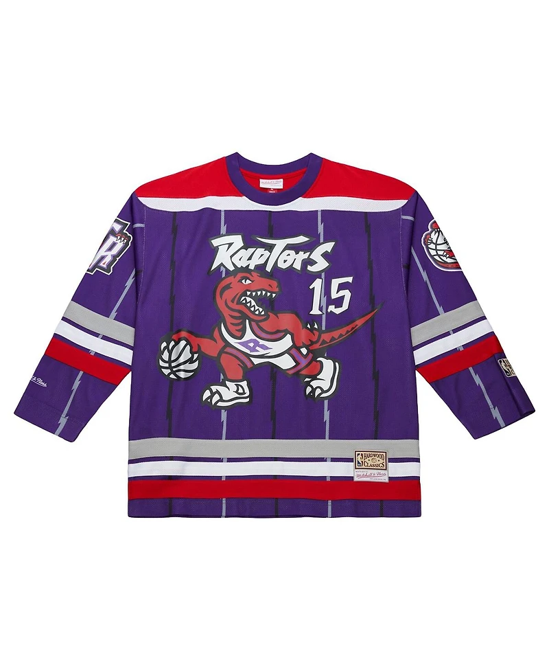 Mitchell & Ness Men's and Women's Vince Carter Purple Toronto Raptors maxed Out Fashion Hockey Jersey
