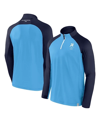 Fanatics Men's Blue Milano Cortina 2026 Winter Olympics Raglan Quarter-Zip Jacket