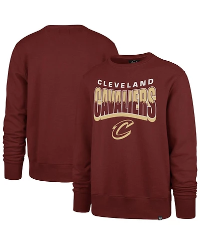 '47 Brand Men's and Women's Wine Cleveland Cavaliers Brush By Headline Crewneck Sweatshirt