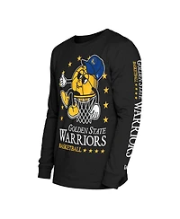New Era Men's Black Golden State Warriors Old School Sport Long Sleeve T-Shirt