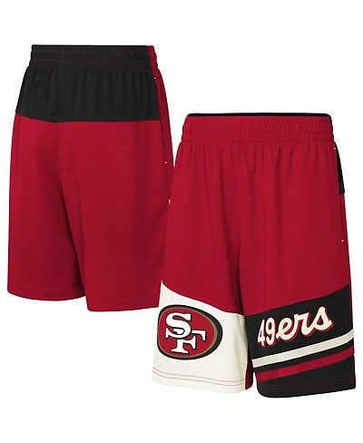 Outerstuff Big Boys and Girls Scarlet San Francisco 49ers Fandemonium Mesh Shorts