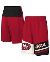 Outerstuff Big Boys and Girls Scarlet San Francisco 49ers Fandemonium Mesh Shorts