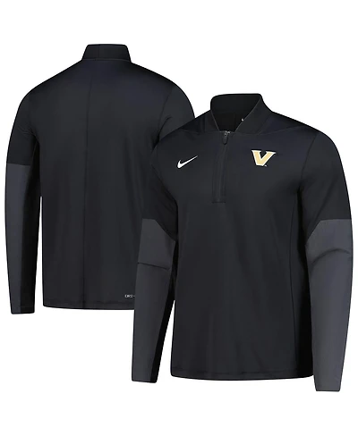 Nike Men's Black Vanderbilt Commodores Dri-fit Half-Zip Pullover Sweatshirt