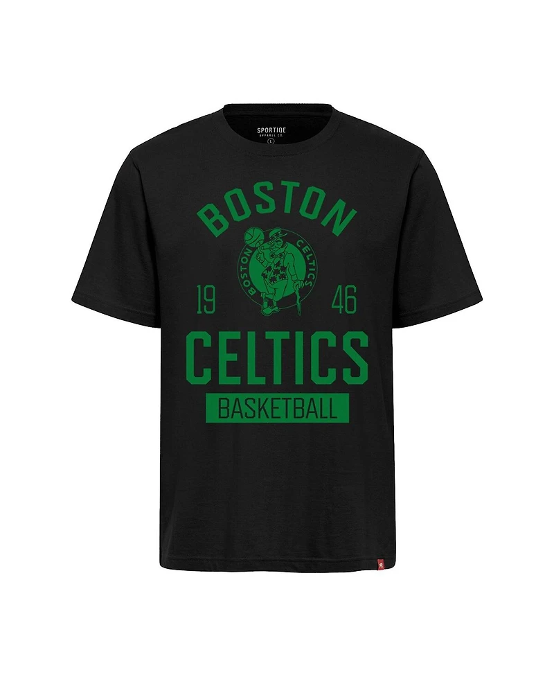 Sportiqe Men's and Women's Black Boston Celtics Duke Premium T-Shirt
