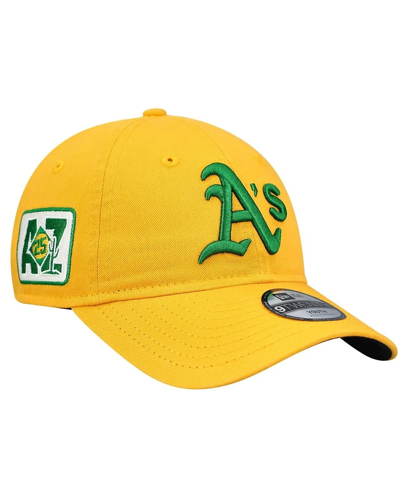 New Era Big Boys and Girls Gold Athletics 2025 Spring Training 9TWENTY Adjustable Hat