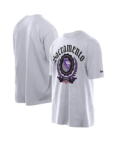 New Era Men's White Sacramento Kings Throwback Prep Oversized T-Shirt