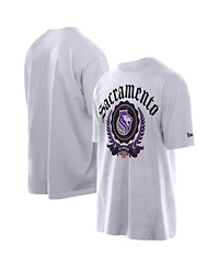New Era Men's White Sacramento Kings Throwback Prep Oversized T-Shirt