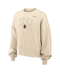 Nike Women's Natural Ucf Knights Phoenix Fleece Oversized Cropped Sweatshirt