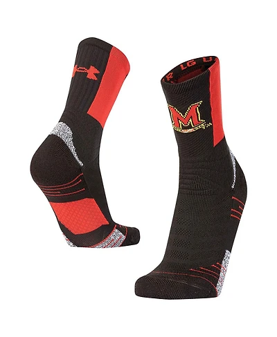 Under Armour Men's Black Maryland Terrapins Sideline Playmaker Crew Socks