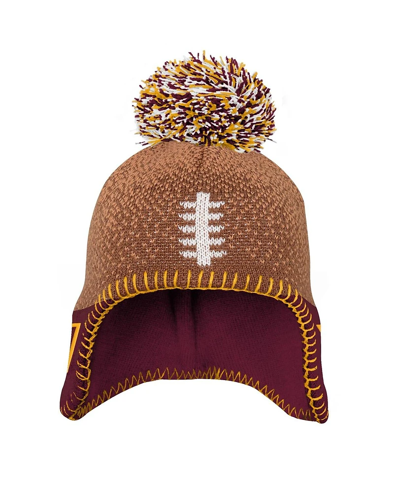 Outerstuff Preschool Brown Washington Commanders Football Head with Pom Knit Hat