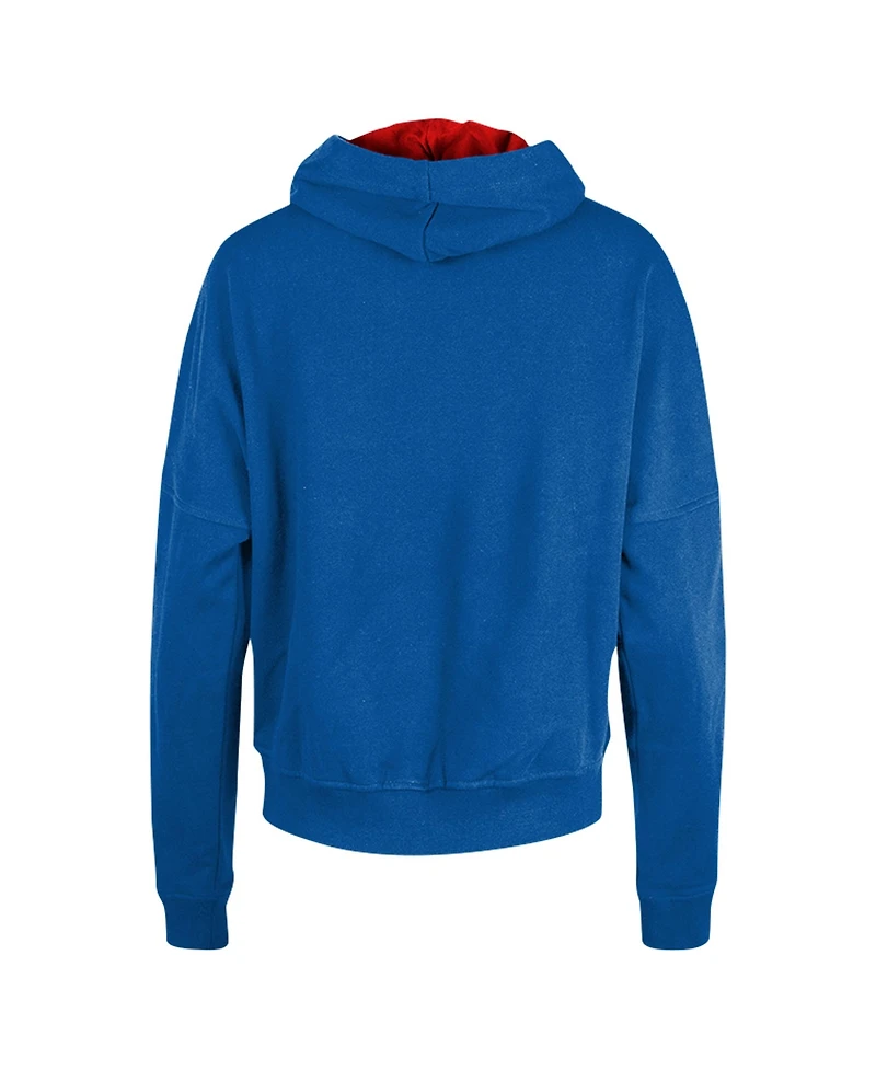 New Era Women's Royal England Patriots Throwback Boxy Pullover Hoodie