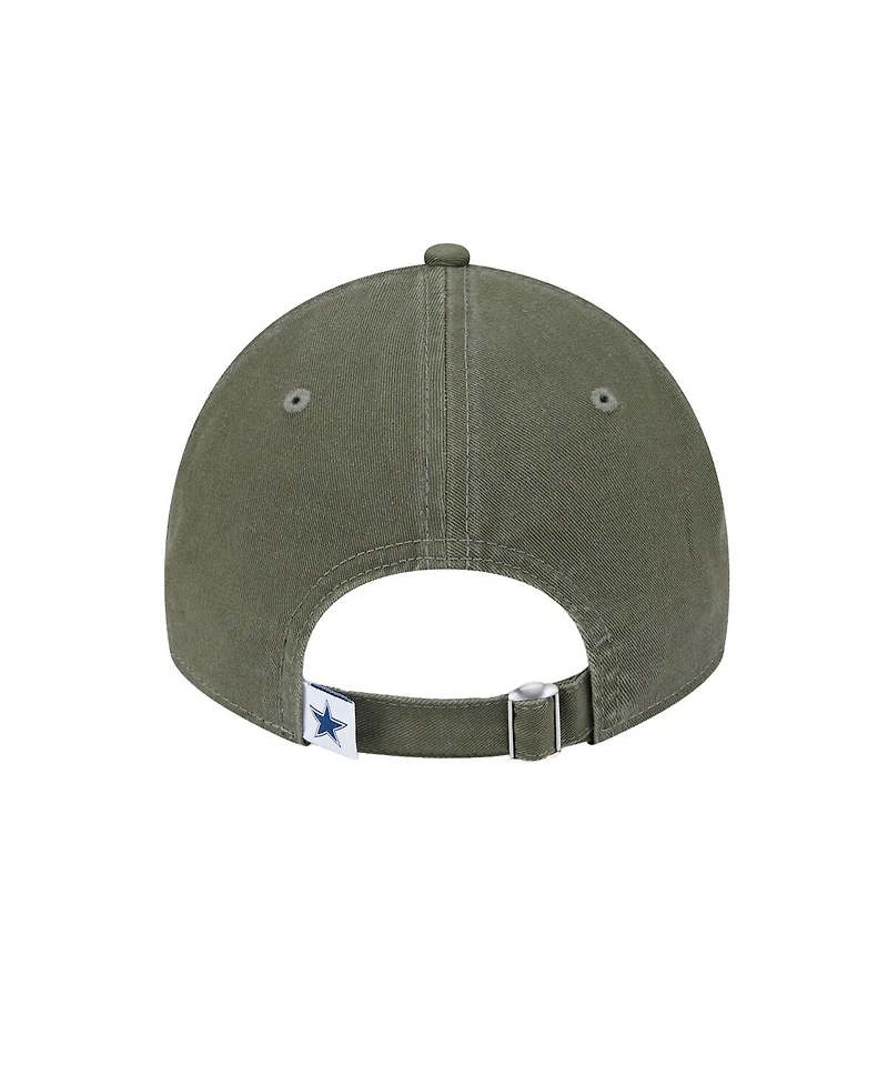 New Era Men's Olive Dallas Cowboys Main 9TWENTY Adjustable Hat