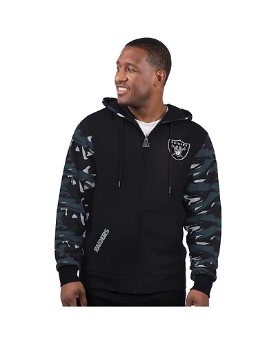 Starter Men's Black Las Vegas Raiders Thursday Night Gridiron Full-Zip Hoodie