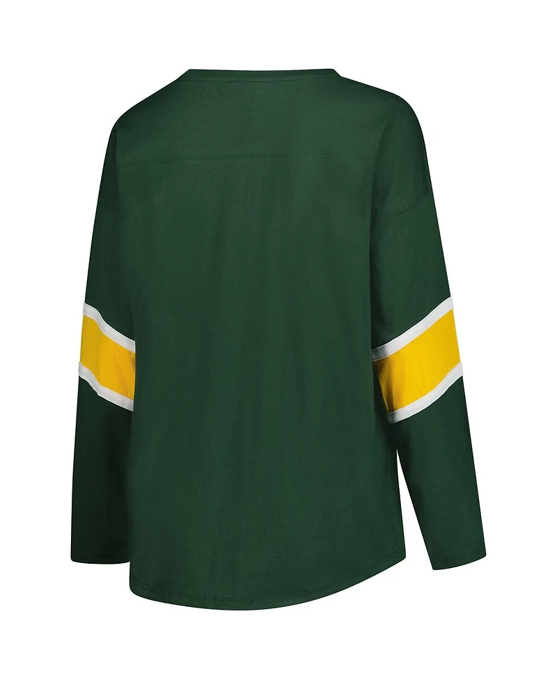 Fanatics Women's Green Bay Packers Plus Size Redzone 3/4-Sleeve Scoop Neck T-Shirt