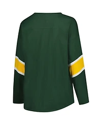 Fanatics Women's Green Bay Packers Plus Size Redzone 3/4-Sleeve Scoop Neck T-Shirt
