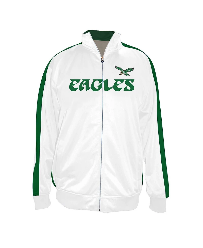 Profile Men's White Philadelphia Eagles Big Tall Tricot Full-Zip Track Jacket