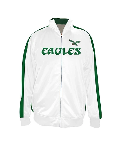 Profile Men's White Philadelphia Eagles Big Tall Tricot Full-Zip Track Jacket