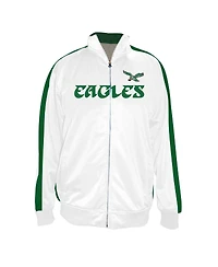 Profile Men's White Philadelphia Eagles Big Tall Tricot Full-Zip Track Jacket