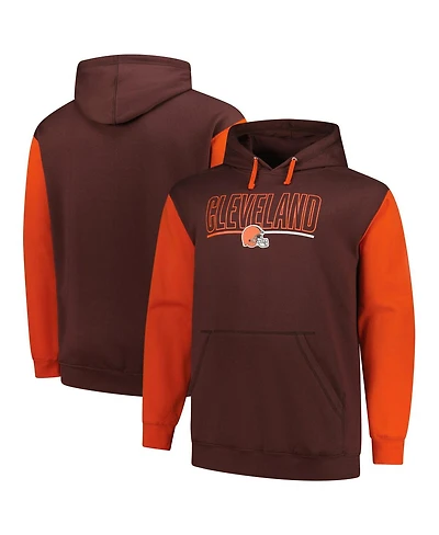 Fanatics Men's Brown Cleveland Browns Big Tall Outline Pullover Hoodie
