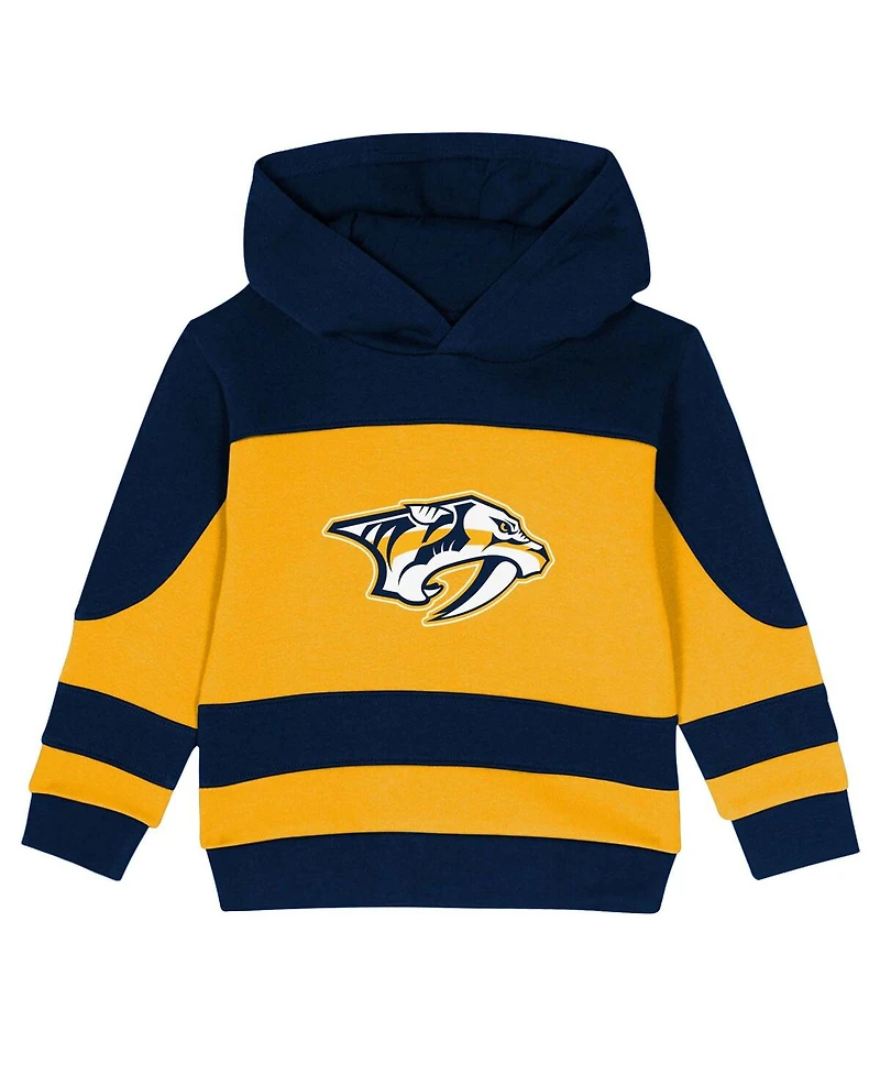 Outerstuff Toddler 2-Piece Navy/Gold Nashville Predators Puck Hero Fleece Hoodie and Sweatpants Set