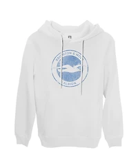 1863FC Men's White Brighton and Hove Albion Team Badge Fleece Pullover Hoodie